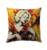 Sing Love Guitar Outdoor Pillow Towel - Side View